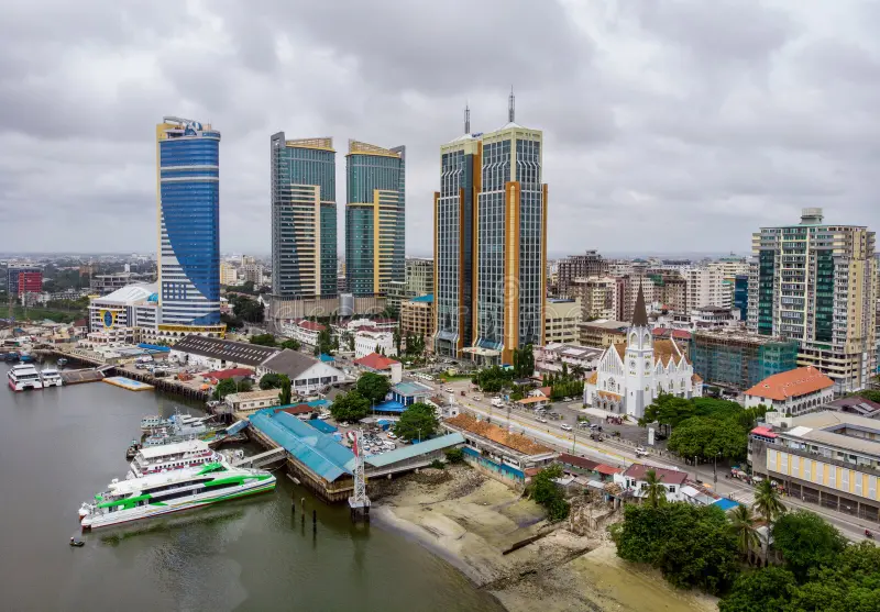 dar es salaam tanzania february aerial view marina dar es salaam city tanzania cloudy weather dar es salaam tanzania 191341041
